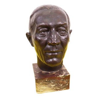 Valmore Gemignani, Metal Sculpture with Marble Base For Sale