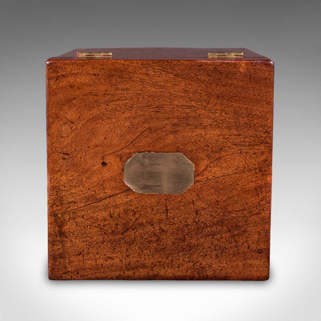Wood Antique Four Decanter Storage Box, English, Bottle Case, Bramah Lock, Georgian For Sale - Image 7 of 11
