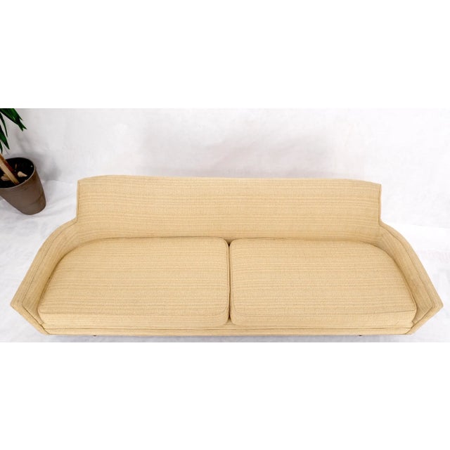 Mid-Century Modern Gondola Style Sofa Pearsall Attributed Oatmeal Upholstery For Sale - Image 9 of 13