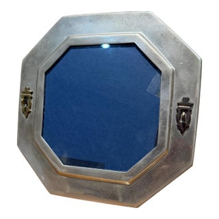 Antique Octagonal Silver-Toned Tabletop Picture Frame For Sale