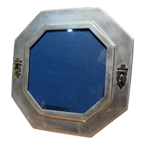 Antique Octagonal Silver-Toned Tabletop Picture Frame
