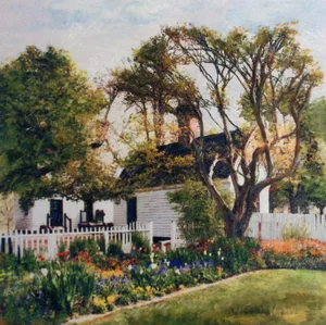 Starlie Sokol Hohne "Colonial House" Hand Signed Ltd Ed Embellished Giclee - Unframed