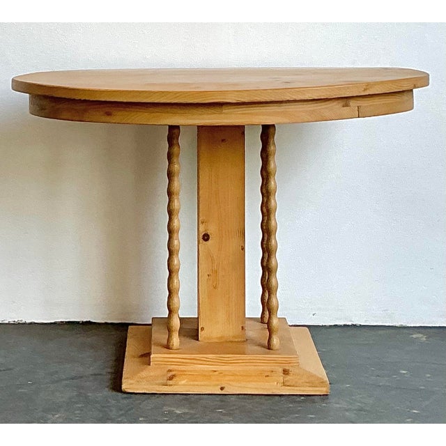Vintage Knotty Pine Turned Wood Side Table For Sale - Image 10 of 12