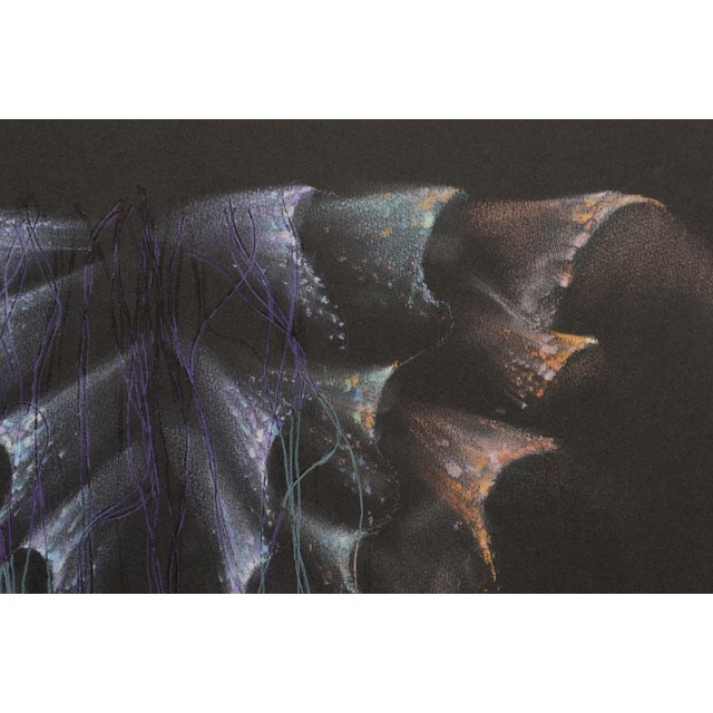 Realism Patricia A. Pearce "Ruffled Kimono (Orange, Teal, and Purple)" Realism Gouache on Paper 1980s For Sale - Image 3 of 8