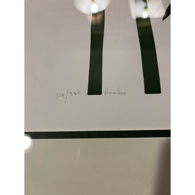 Contemporary Original 1982 Henry Evans Bamboo Limited Edition 329/350 Signed Linocut Print For Sale - Image 3 of 6