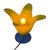 Glass Tullip Table Lamp in Blue and Yellow from Vandeheg, Netherlands For Sale - Image 4 of 7