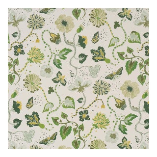 Sample - Schumacher x Happy Menocal Gloriette Wallcovering in Green For Sale