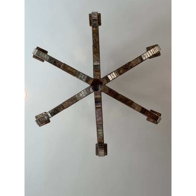 Niermann Weeks Lido Antiqued Mirror Chandelier – 6 Light – 38” Diameter For Sale - Image 13 of 18