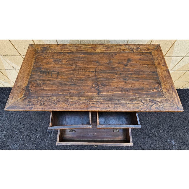 Mid 20th Century Asian Elmwood Three-Drawer Altar / Console Table For Sale - Image 4 of 10