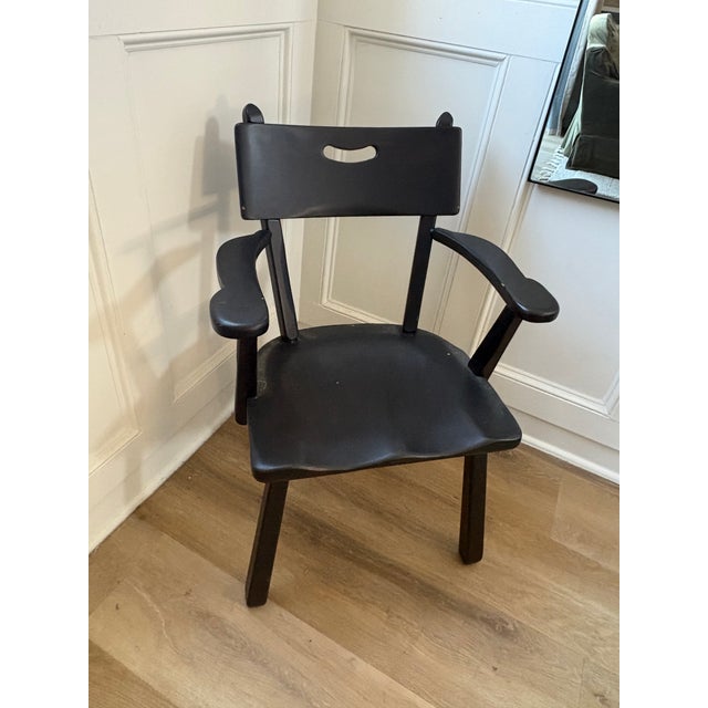 Ebony 1930s Solid Cushman Colonial DeVries Maple Dining Chairs Set of 6 For Sale - Image 8 of 8