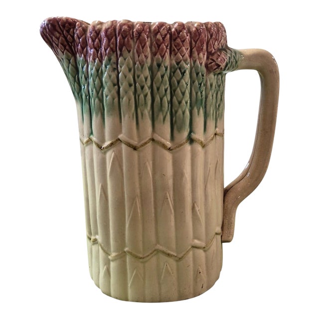 19th Century French Majolica Pitcher For Sale