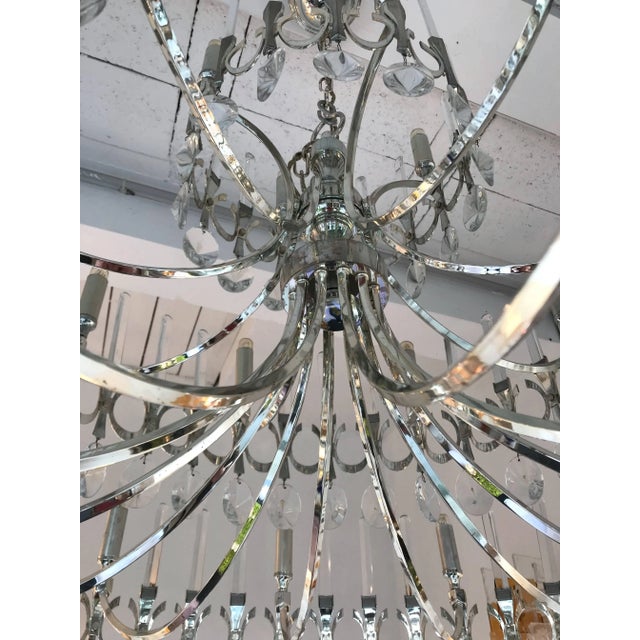 Mid-Century Modern 2 Chandeliers Ovali by Sciolari, Italy, 1970s For Sale - Image 3 of 12