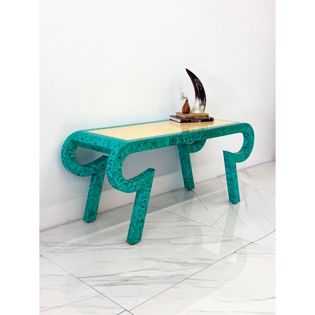 This rare desk / console was designed by European designer and artist Alessandro Gambalogna, known simply as “Alessandro,”...