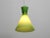 - a mid-century overglass diabolo pendant lamp - made in austria - the glass is light green on the outside and white on...