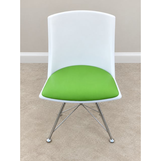 Set of 6 Matching Source International Artifakt Chairs - MCM Design, New Vinyl For Sale - Image 4 of 12