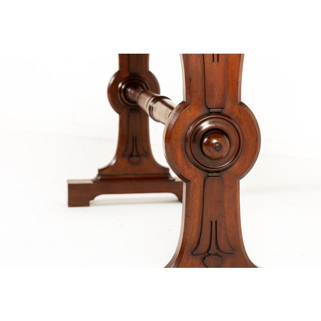 Wood Large 19th Century English Mahogany Library Table For Sale - Image 7 of 12