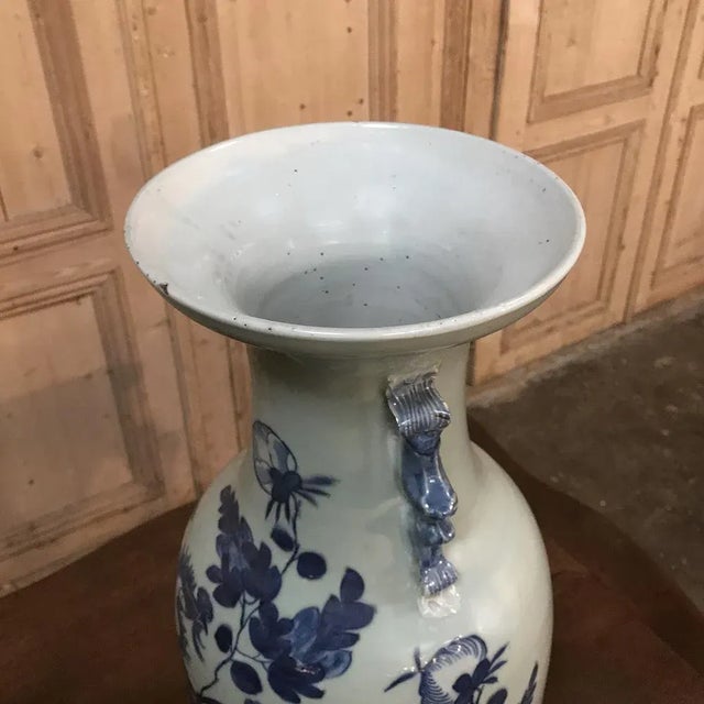 Late 19th Century 19th Century Blue & White Vase For Sale - Image 5 of 11
