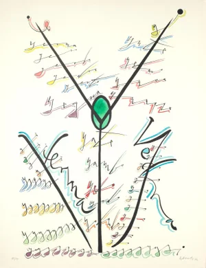 Letter Y - Hand-Colored Lithograph by Raphael Alberti - 1972 1972