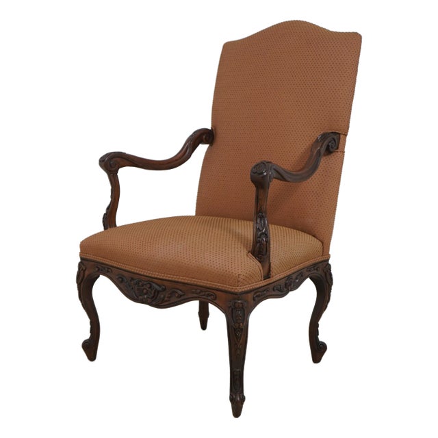 Lexington French Style High Back Upholstered Throne Chair For Sale