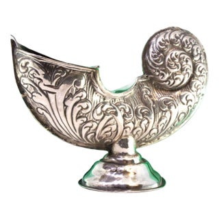 Silver Boat with Reliefs and Applications For Sale