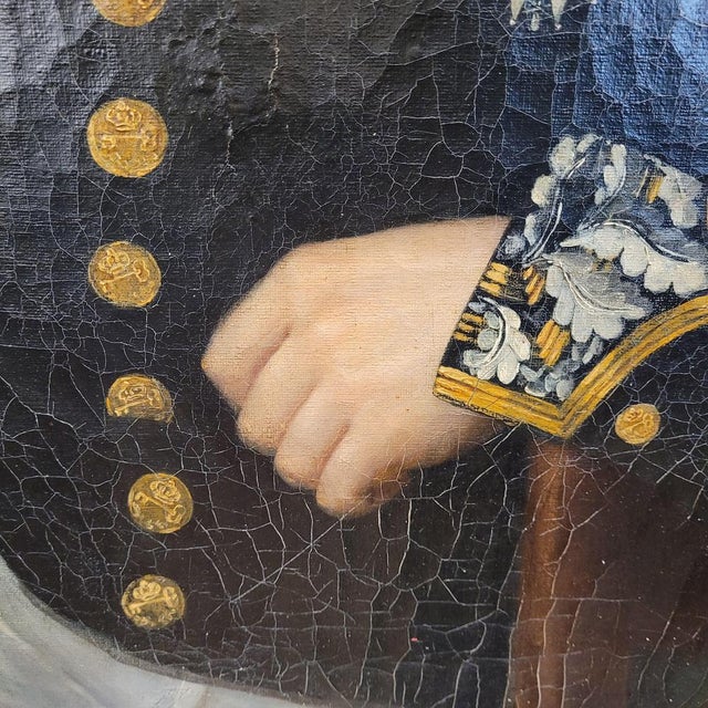 Black Julie Delamontre, Portrait of a Military Officer, 1832, Oil Painting on Canvas, Framed For Sale - Image 8 of 18