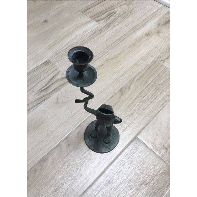 Vintage Spi Brass Green Frog Candle Holder Chairish
