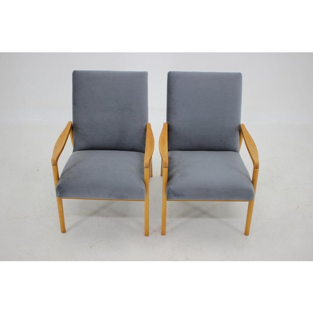 Set of Beech Armchairs, Former Czechoslovakia, 1970s For Sale - Image 4 of 18