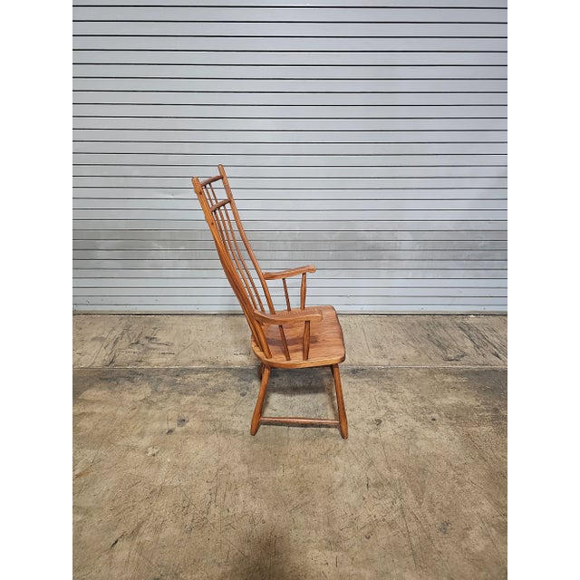 Brown Early 20th Century Set of 6 S Bent Bros. Modern Colonial Revival Birdcage Windsor Chairs For Sale - Image 8 of 10