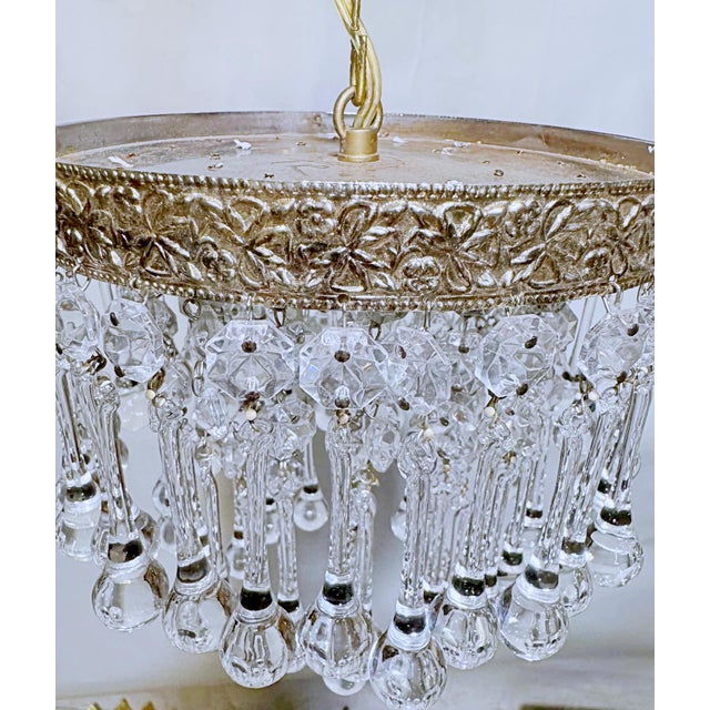 1950s Italian Brass Upside Down Layered Cake Chandelier For Sale - Image 4 of 8