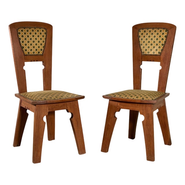 Larch Wood Chairs, 1930s, Set of 2 For Sale