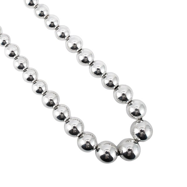 Modern Tiffany & Co. Hardwear 925 Sterling Silver Graduated Ball Beads Chain Necklace For Sale - Image 3 of 8