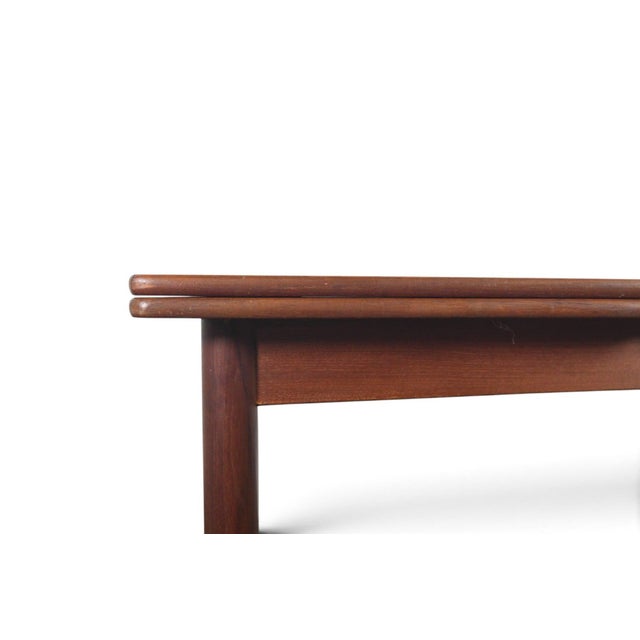 Mid 20th Century Danish Modern Draw Leaf Teak Dining Table For Sale - Image 5 of 10