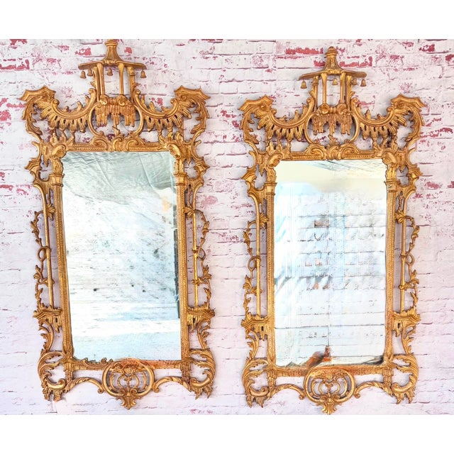 La Barge Chinese Chippendale Style Chinoiserie Pagoda Mirror Giltwood Finish For Sale - Image 17 of 18