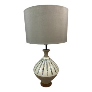 Quartite Mid Century Modern Ceramic Table Lamp Dated 1962 For Sale
