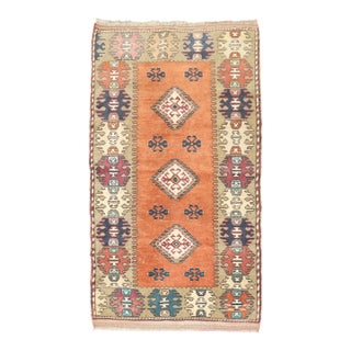 Vintage Pumpkin Color Anatolian Rug no. j5308 For Sale