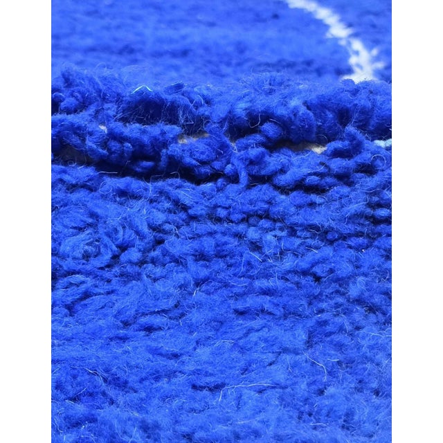 Royal Blue Zigzag Wool Rug - 9.9 X 8 Ft For Sale In Cleveland - Image 6 of 6