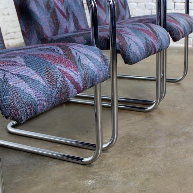 Late 20th Century Modern Set of 3 Armchairs W/Chrome Tube Cantilever Frames Style of Steelcase For Sale - Image 11 of 18