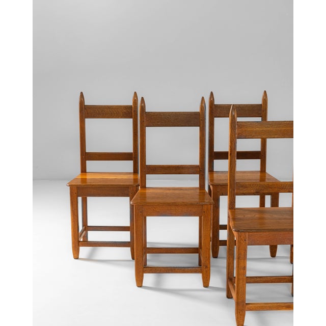 Brutalist 1970s French Brutalist Oak Dining Chairs In Original Patina - Set of 6 For Sale - Image 3 of 18
