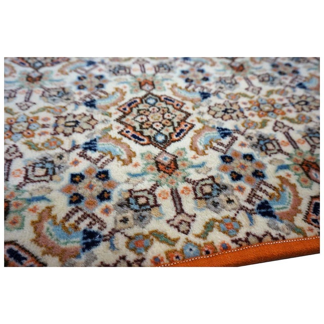 Vintage Persian Tabriz Taba Wool 3x10 Orange & Ivory Handmade Runner Rug #1144062 For Sale - Image 9 of 12