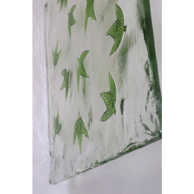 Glass Autunno 1980s Itre Murano Art Glass Tile Green Accents For Sale - Image 7 of 9