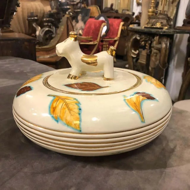 Mid-Century Modern 1960s Italian Mid-Century Modern Deruta Ceramic Boxes - a Pair For Sale - Image 3 of 8