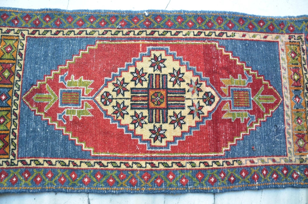 1960s Vintage Door Mat Turkish Rug- 1′8″ × 3′4″ | Chairish