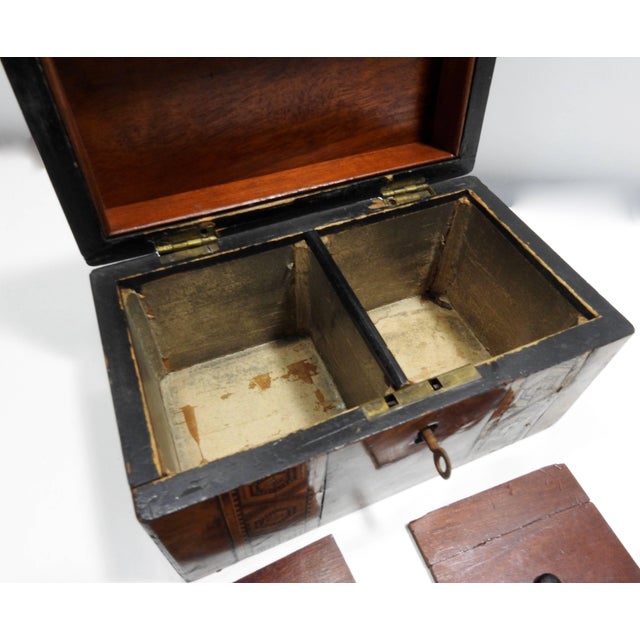 Late 19th Century 19th Century English Tunbridge Walnut Tea Caddy For Sale - Image 5 of 10