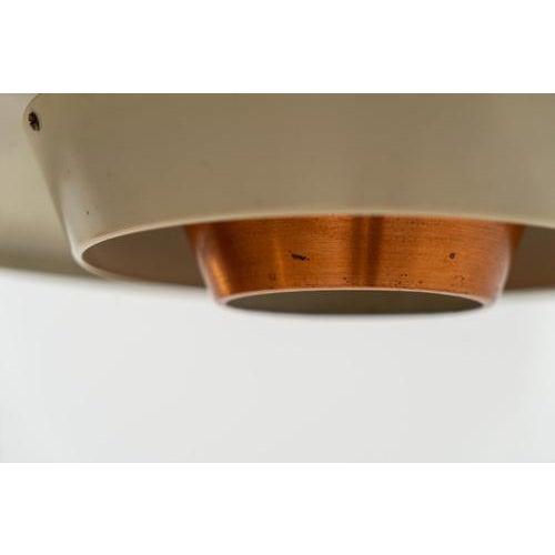 Copper Danish Pendant Light in Copper, Metal, and Teak, Denmark, 1950s For Sale - Image 8 of 11