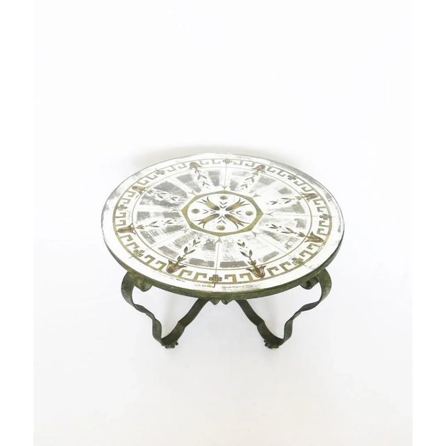 Mirrored & Decorated Glass Side Table, 1940s For Sale - Image 13 of 14
