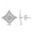 Contemporary .925 Sterling Silver Diamond Accented 4-Stone Four Pointed Star Shaped Halo-Style Stud Earrings (H-I Color, I2-I3 Clarity) For Sale - Image 3 of 6