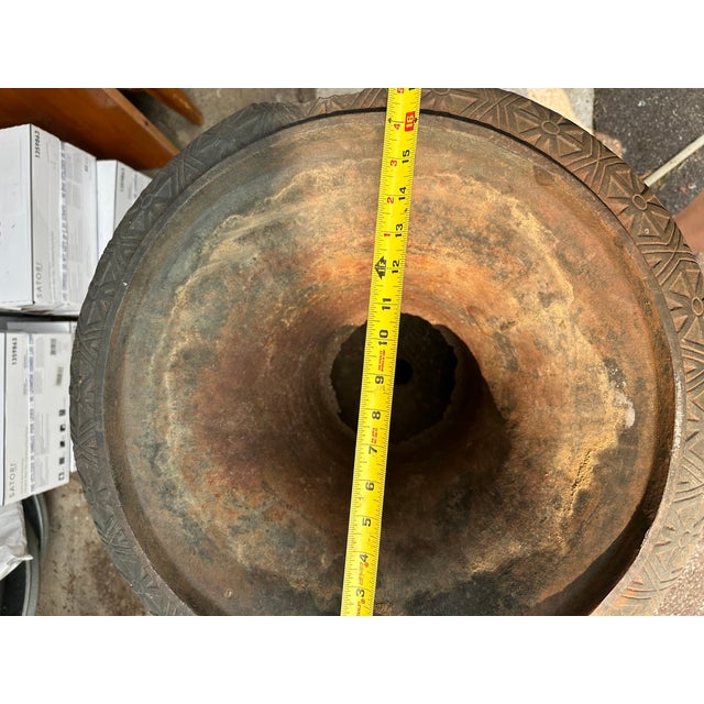 Late 20th Century Estate Sized Cast Iron Garden Urn For Sale - Image 9 of 10