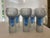 Unusual set of 6 Murano glasses from the 1970s by Arnolfo Di Cambio. The glasses involve two glassblowing techniques-- one...