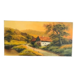 1930s Buchholz Farmhouse Original Authentic Painting For Sale