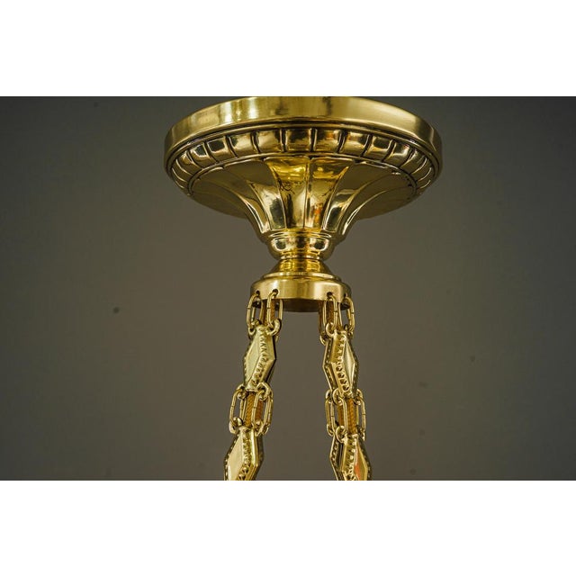 Art Deco Chandelier with Glass Sticks, Vienna, 1920s For Sale - Image 13 of 18